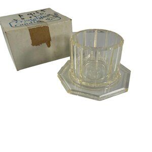 Vintage Henco Clear Acrylic Crystalike Pillar Candle Holder w Box